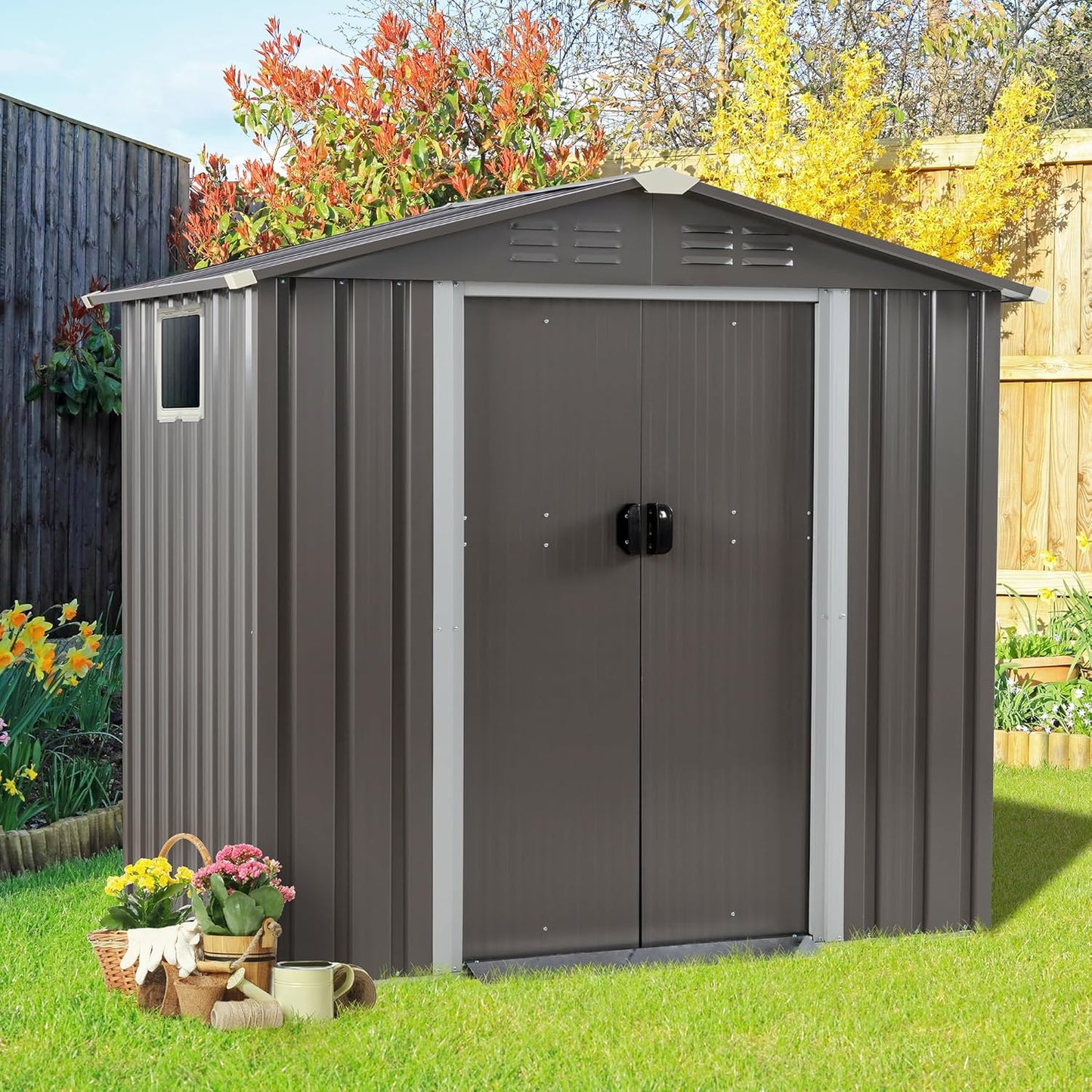 Vongrasig Outdoor Storage Shed for Garden and Backyard Use
