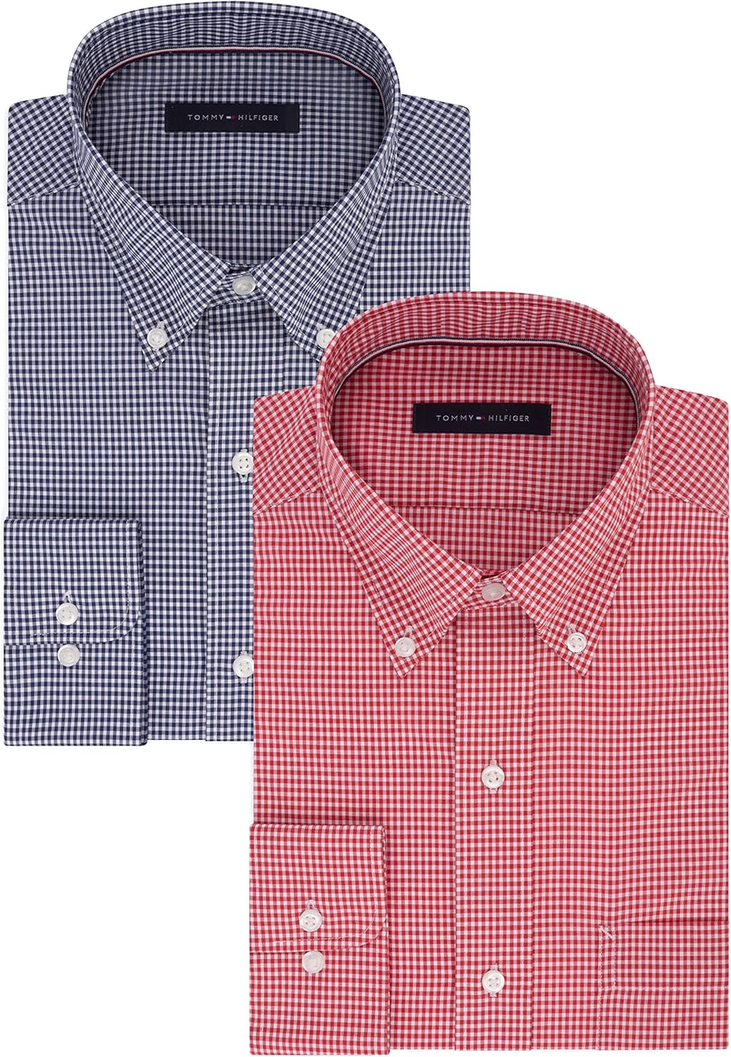 Tommy Hilfiger Men's Regular Fit Non Iron Gingham Dress Shirt