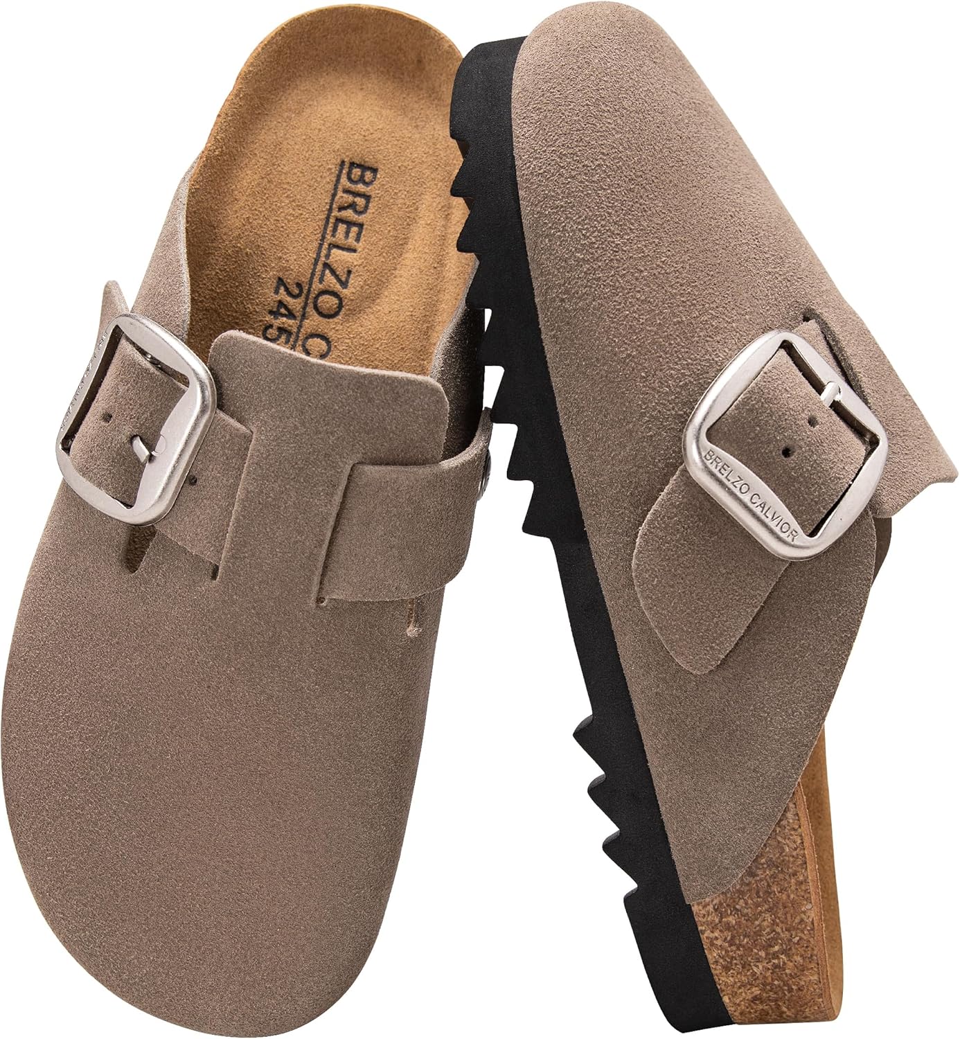 Suede Clogs for Women and Men with Adjustable Buckle Design