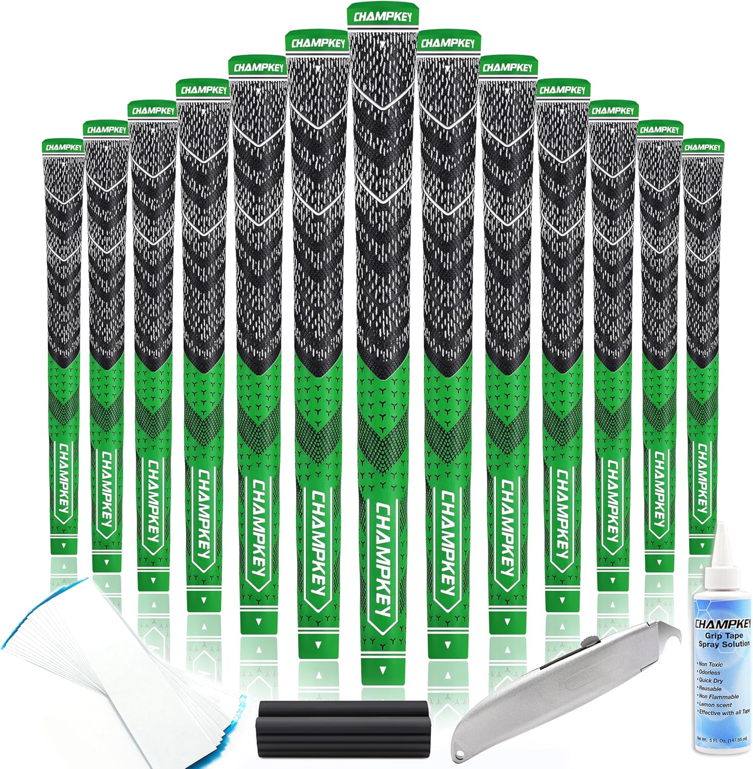 CHAMPKEY Half Cord Golf Grips 13 Pack for All Weather Play