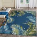Marina Indoor/Outdoor Low Profile Area Rug - Coastal Palm Border