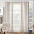 Semi Sheer Linen Curtains 108 Inches Long for Living Room