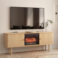 71'' Electric Fireplace TV Stand - Heater, Storage, Shelves
