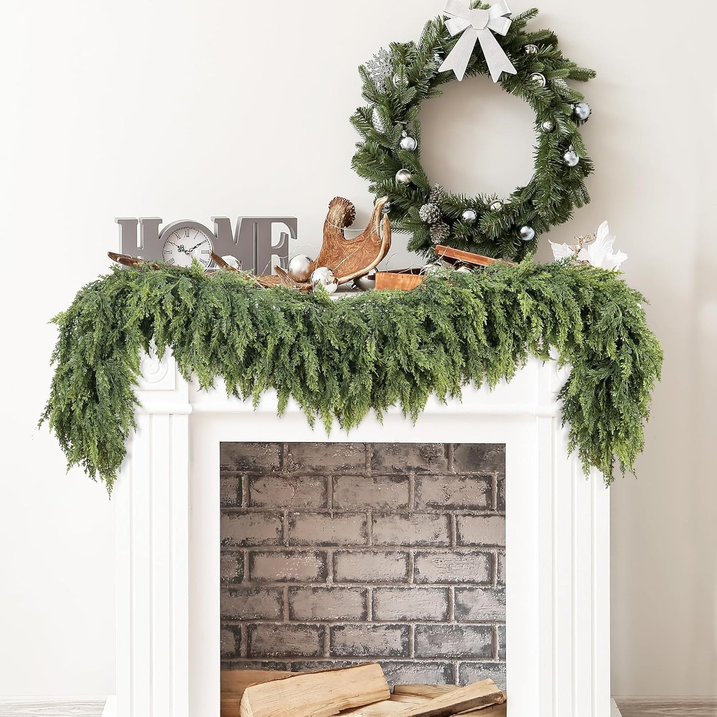 6Ft Christmas Cedar Garland for Holiday Home Decoration