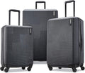 Jet Black 3-Piece Expandable Hardside Luggage Set - Spinner Wheels