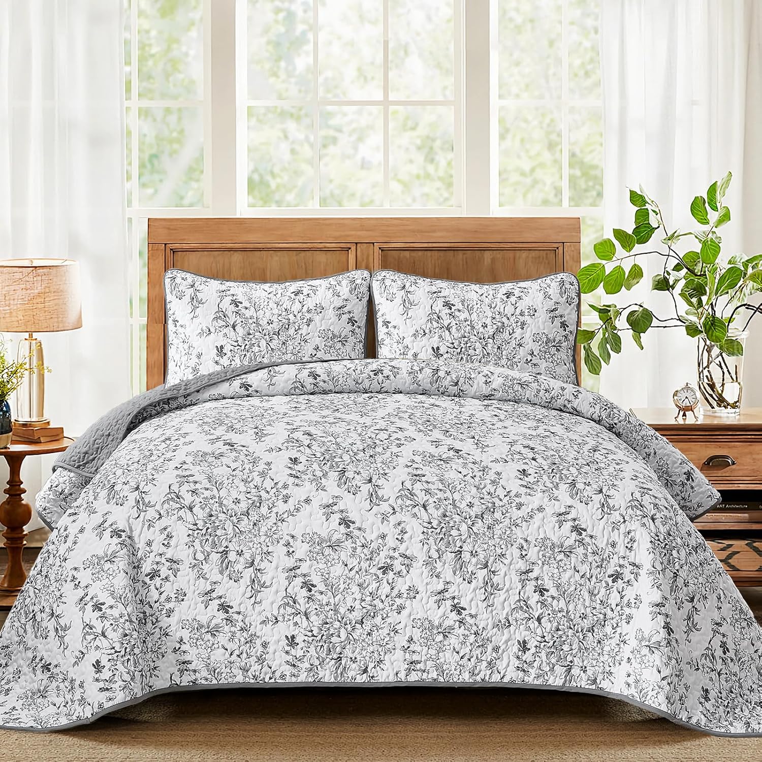 WONGS BDEEING Quilt Queen Size, Soft Microfiber Bedding Set
