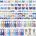 Reginary 100 Pieces Dog Bow Tie Collar Set for Pets Grooming