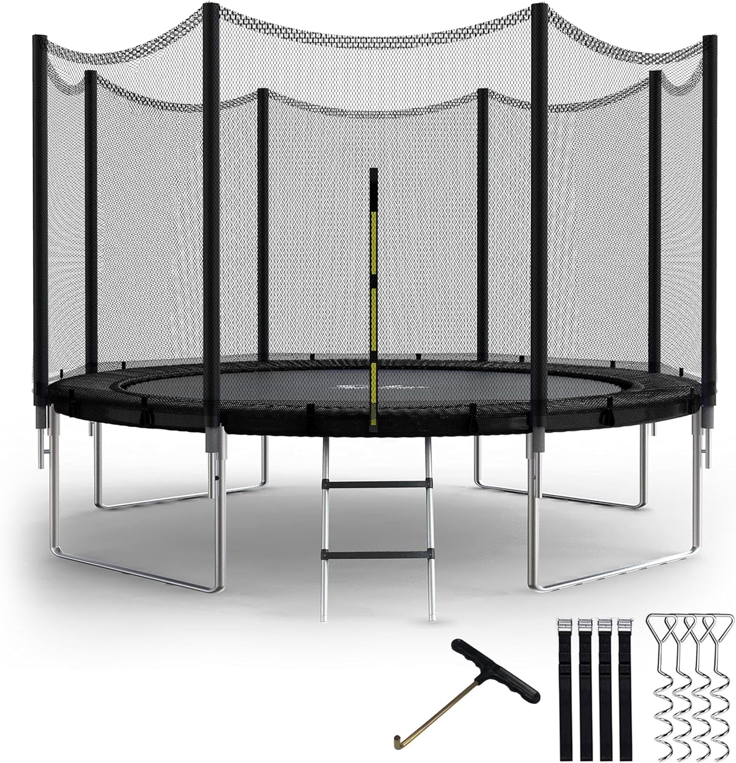 YSSOA 12FT Trampoline for Kids and Adults with Safety Enclosure