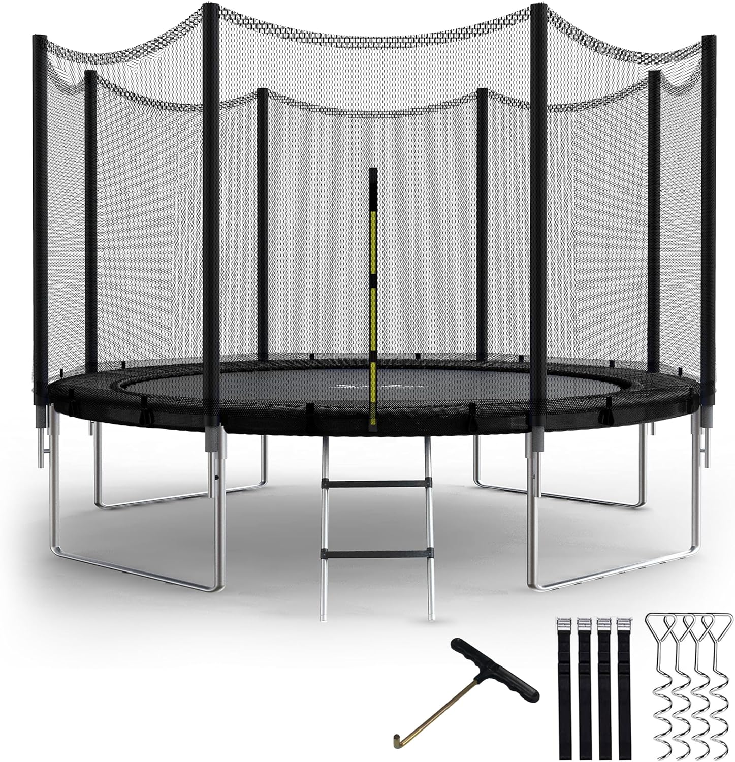 YSSOA 12FT Trampoline for Kids and Adults with Safety Enclosure