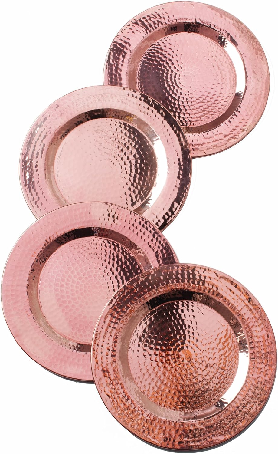 Sertodo Copper 12 Charger Plate Set - Hand Hammered Pure Copper x 4