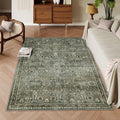 Lahome 5x7 Boho Bedroom Area Rug - Soft, Washable Dark Olive Green