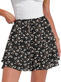 Caracilia Women's Trendy Skorts: Floral Ruffle Mini Skirts Collection