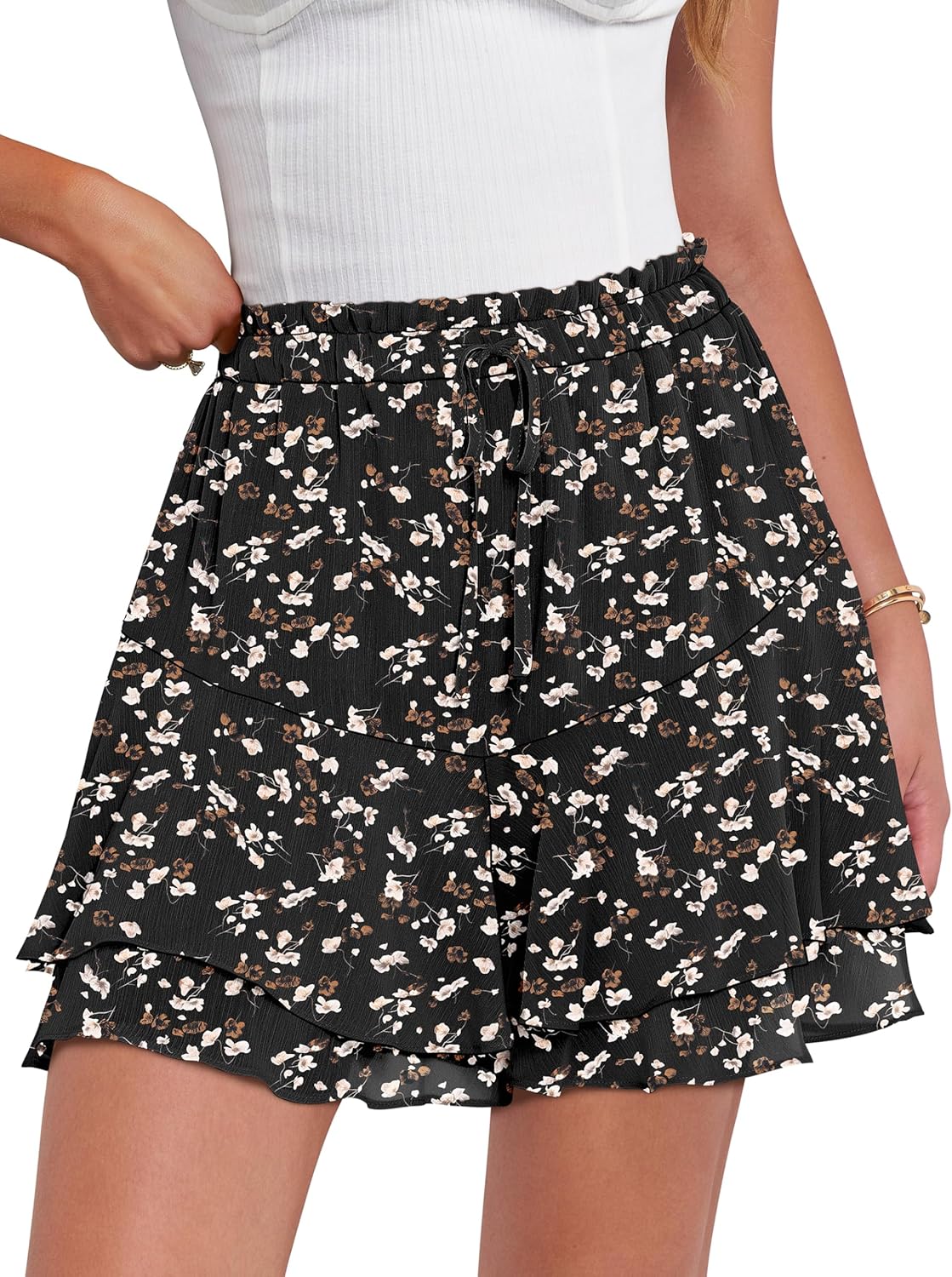 Caracilia Skorts for Women: Trendy Floral Ruffle Mini Skirts