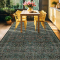 Dining Room Rugs for Under Table - Vintage Dark Green Area Rug