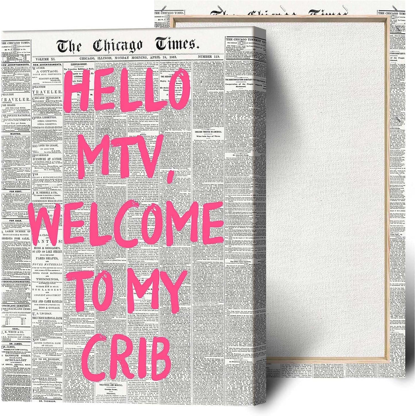 Retro Hello MTV Poster for 70fts Room Aesthetic Decor