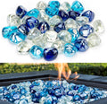 Fire Glass Diamonds 20 lbs 1 in Blended Fire Pit Glass Rocks - Vivid