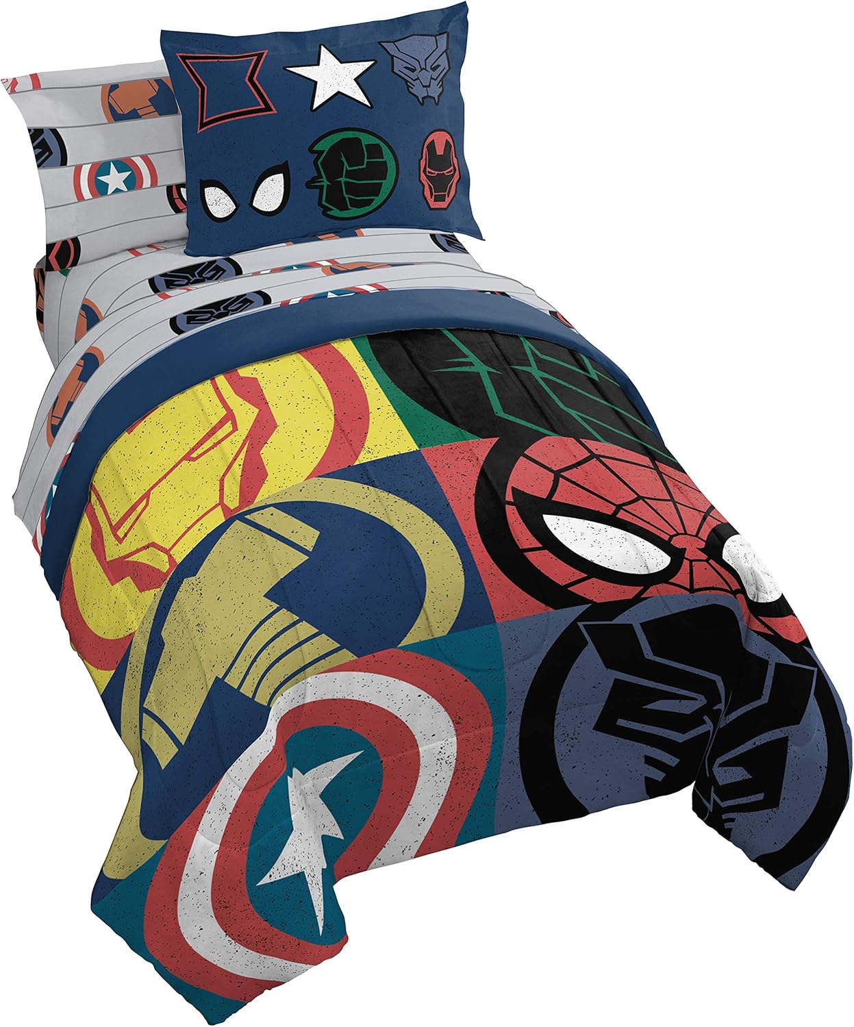 Marvel Avengers Emblems Full Bed Set - Soft Microfiber Bedding
