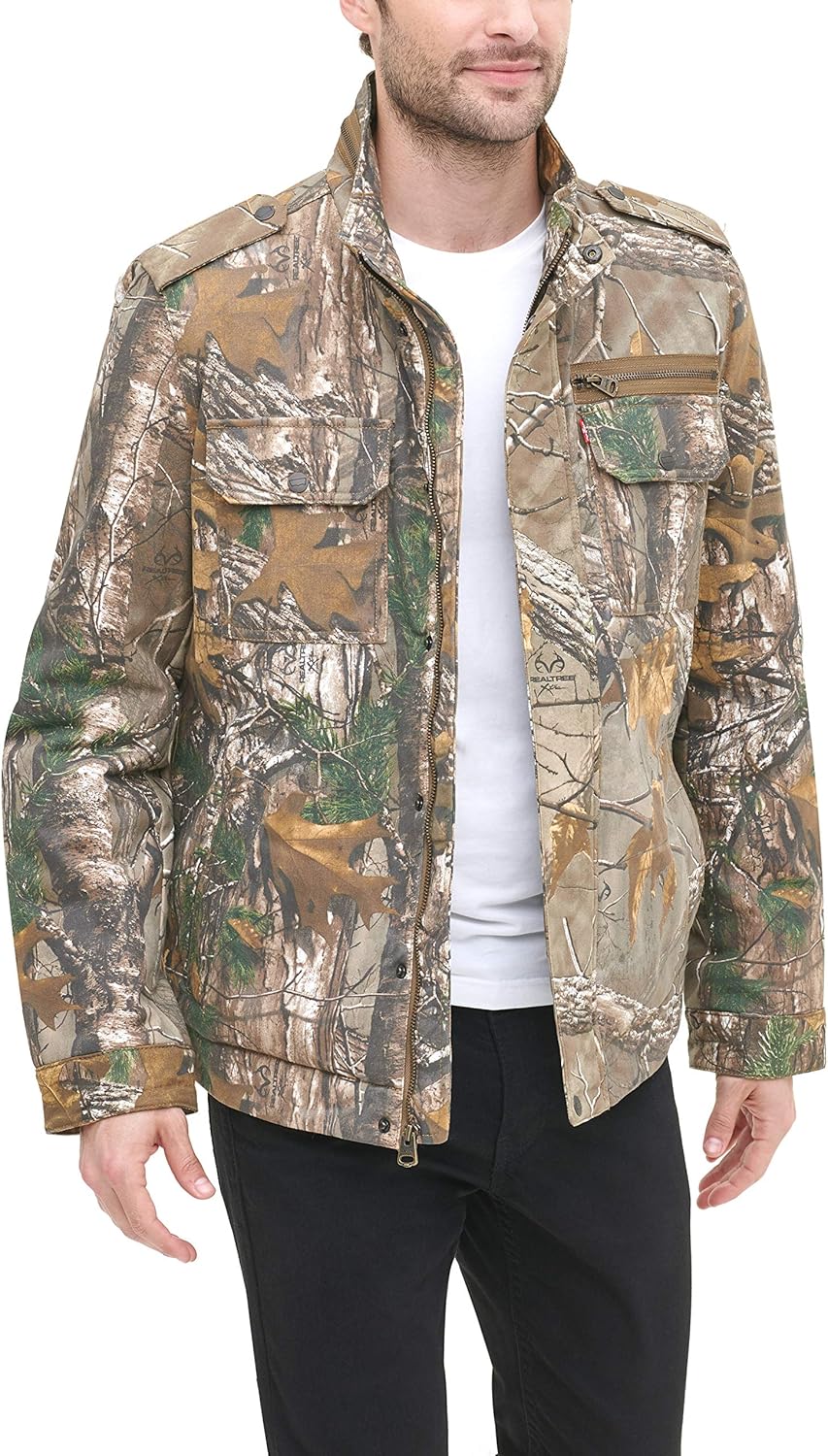 Levi's Washed Cotton Military Jacket for Men - Versatile Style