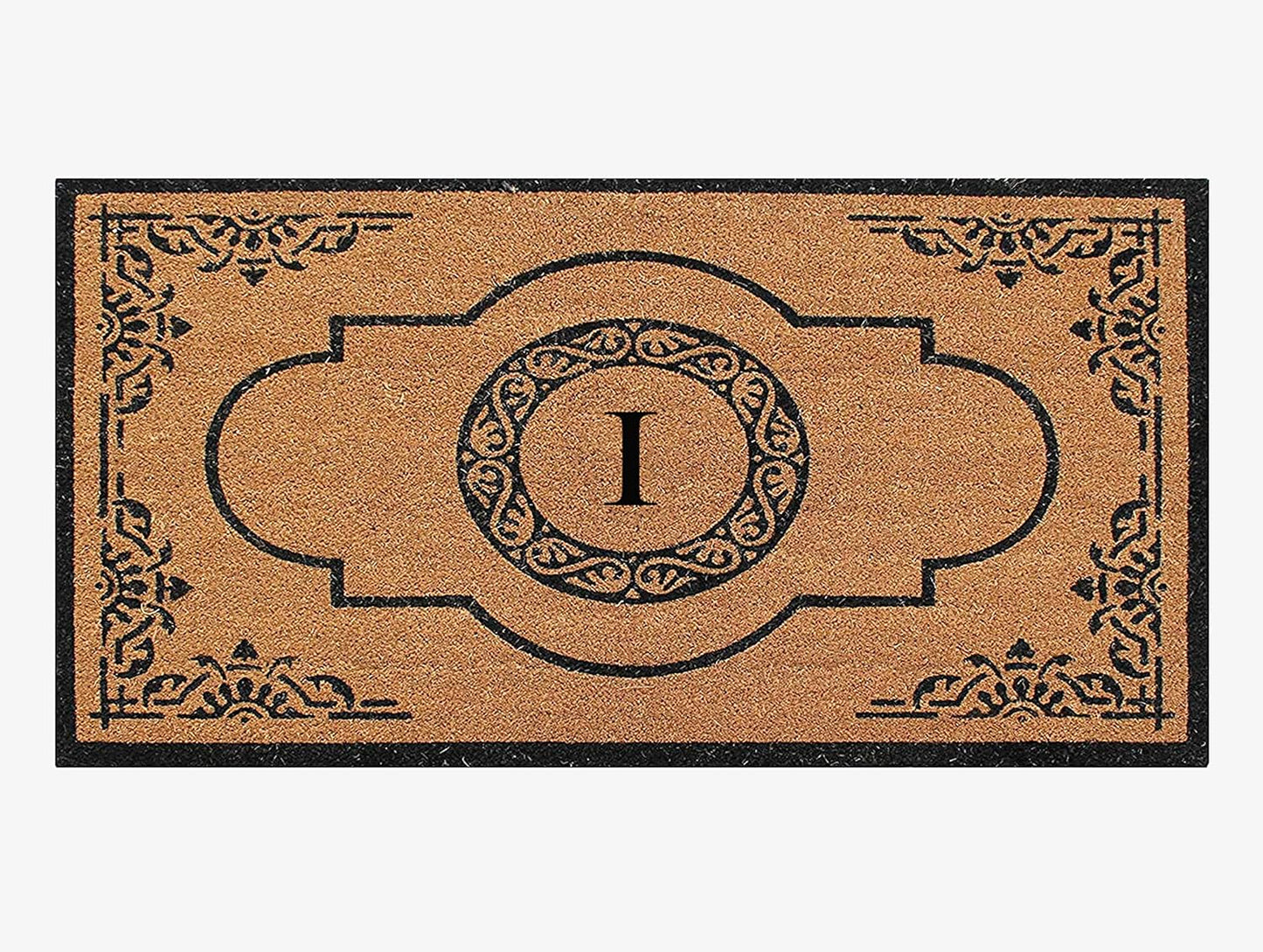 Natural Coir Monogrammed Door Mat for Front Door Entryway