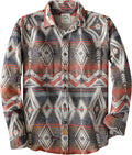 Mens Cotton Flannel Shirt Long Sleeve Plaid Button Down - Soft Brushed