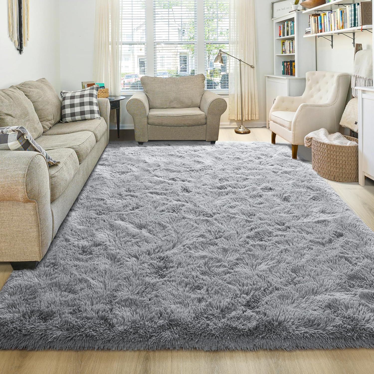 Soft 5x8 Feet Washable Non-Slip Area Rug for Living Room