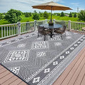 Outdoor Rug 8ftx10ft Reversible Waterproof Patio Mat - Two Sided Look