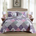 HoneiLife Quilt Set Queen Size - Lightweight Reversible Patchwork