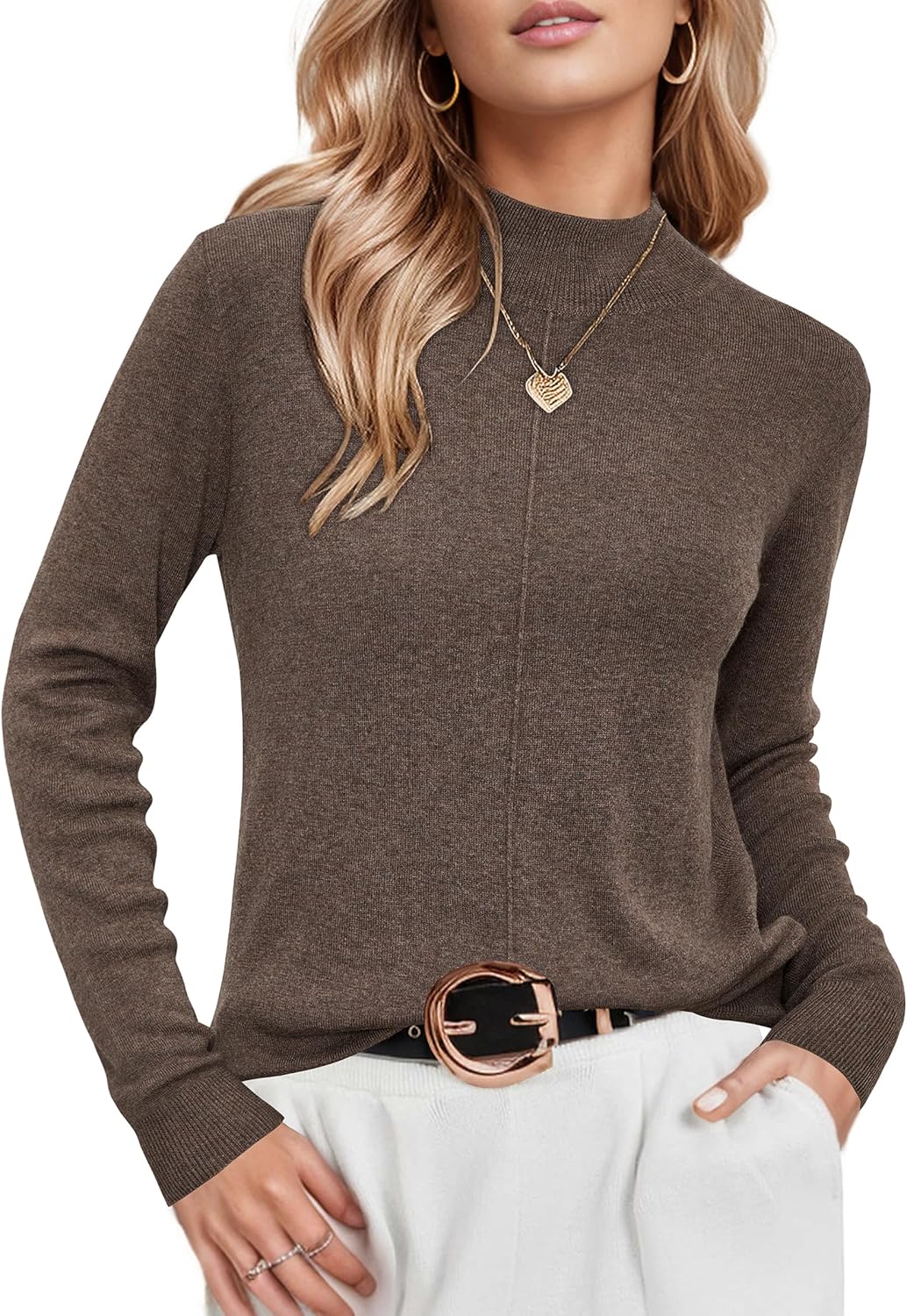 Arach&Cloz Women's Wool Blend Fall Sweaters for Business Casual