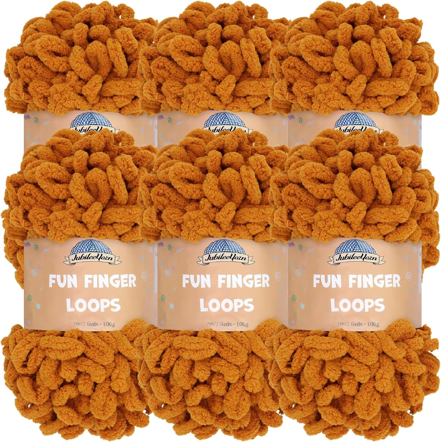 JubileeYarn Fun Finger Loops Yarn - Jumbo Polyester Chocolatier