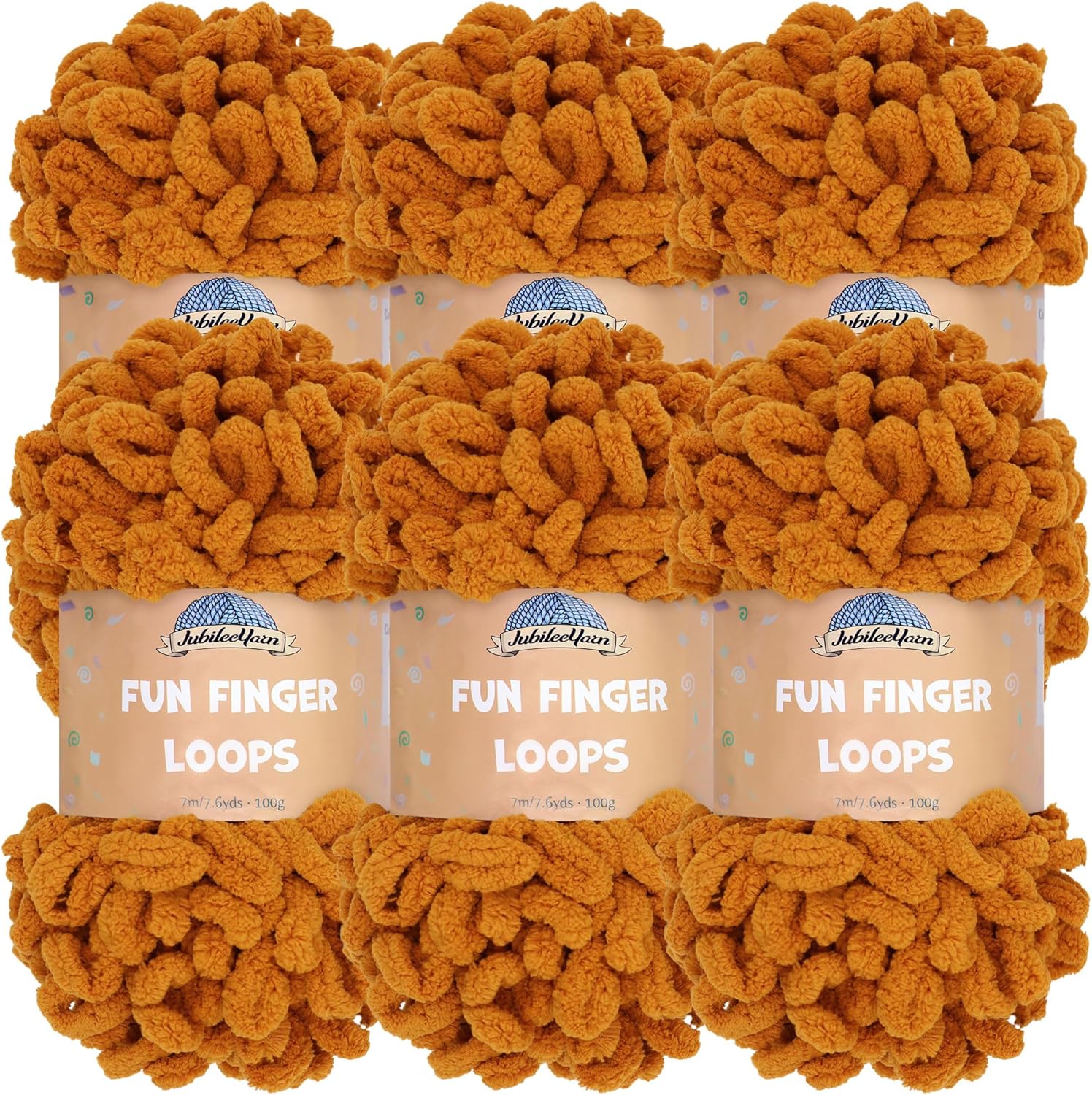JubileeYarn Fun Finger Loops Yarn - Jumbo Polyester Chocolatier