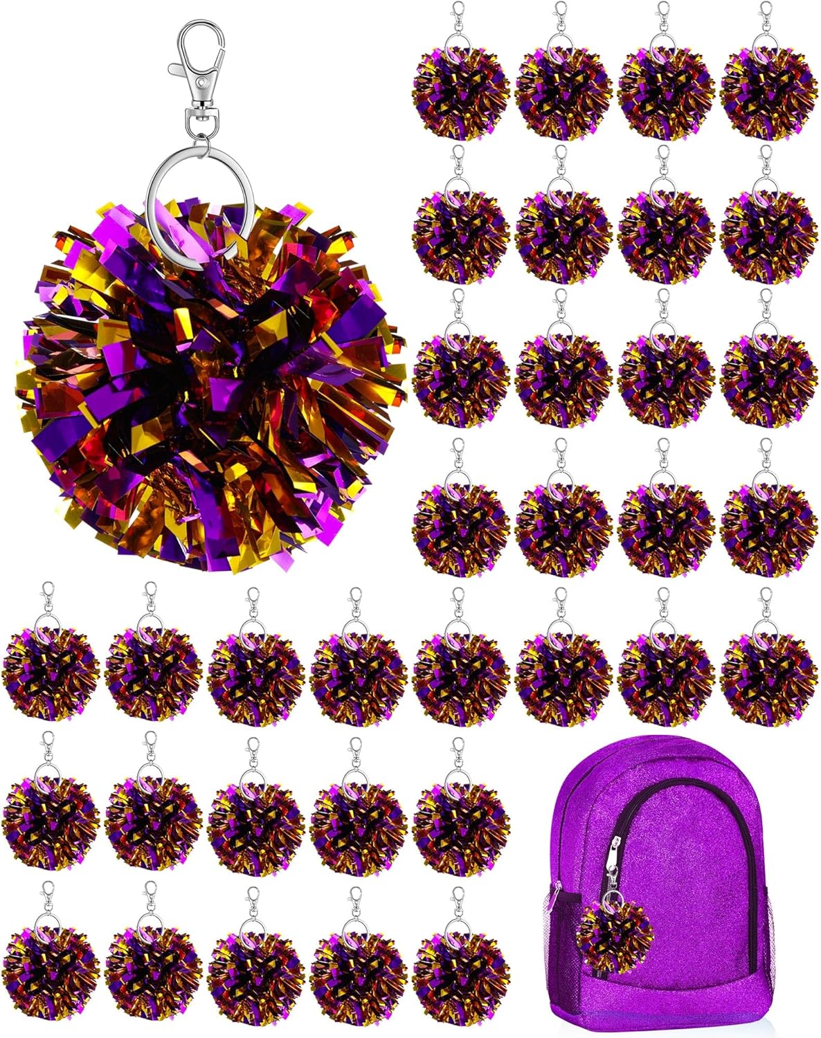 Cheer Pom Pom Keychain Gifts for Cheerleaders and Fans