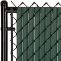 Green Slat Privacy Inserts for Chain-Link Fence by SoliTube