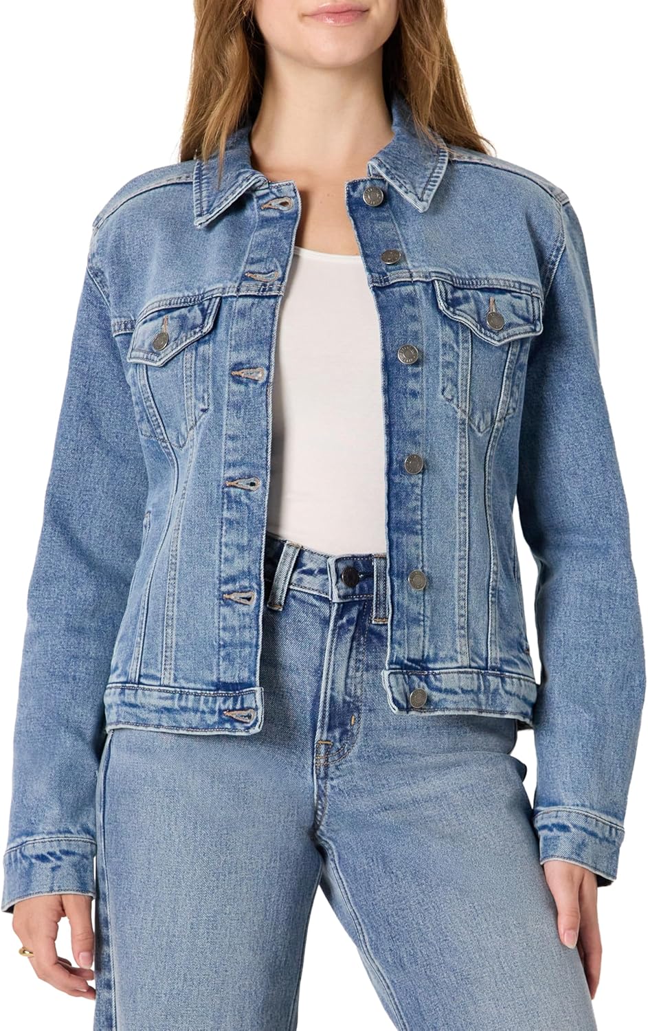Regular-Fit Low Stretch Denim Button-Front Trucker Jacket Review