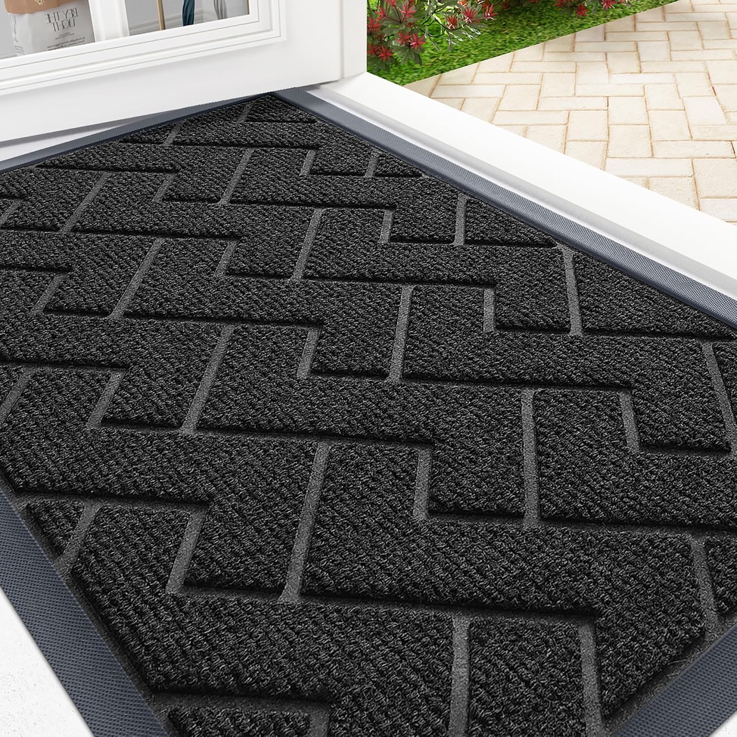 OLANLY Waterproof All-Season Welcome Doormat for Entryways