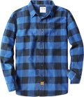 Dubinik Flannel Shirt for Men Plaid Button-Down Long Sleeve - Cozy US