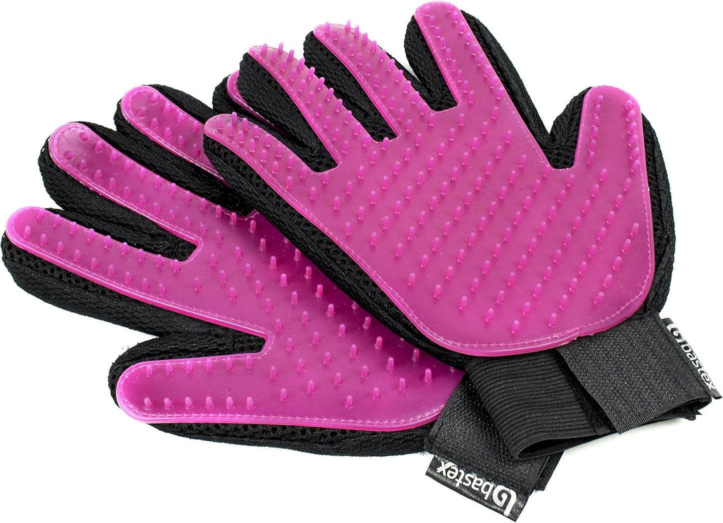 Bastex Pink Pet Grooming Gloves: Deshedding Made Easy!