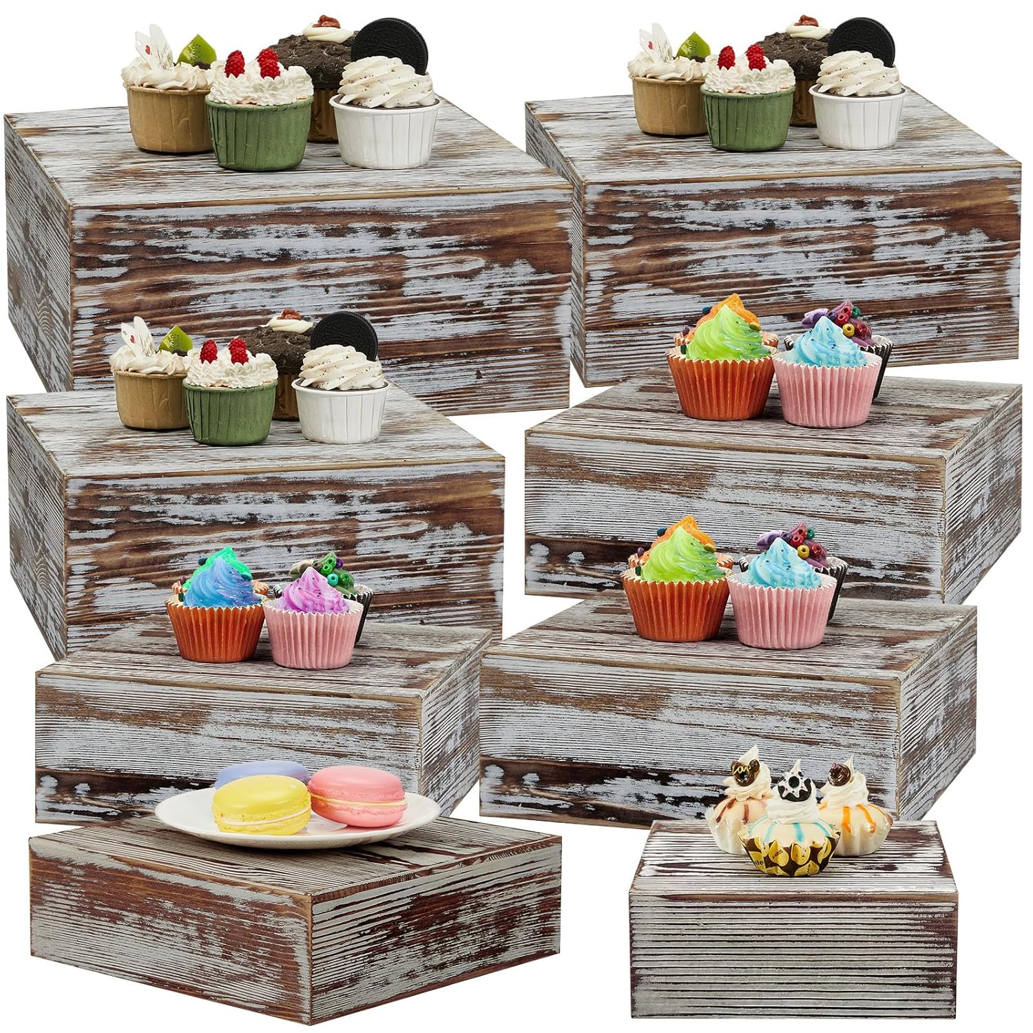 Barydat Rustic Cupcake Stand Set for Elegant Displays
