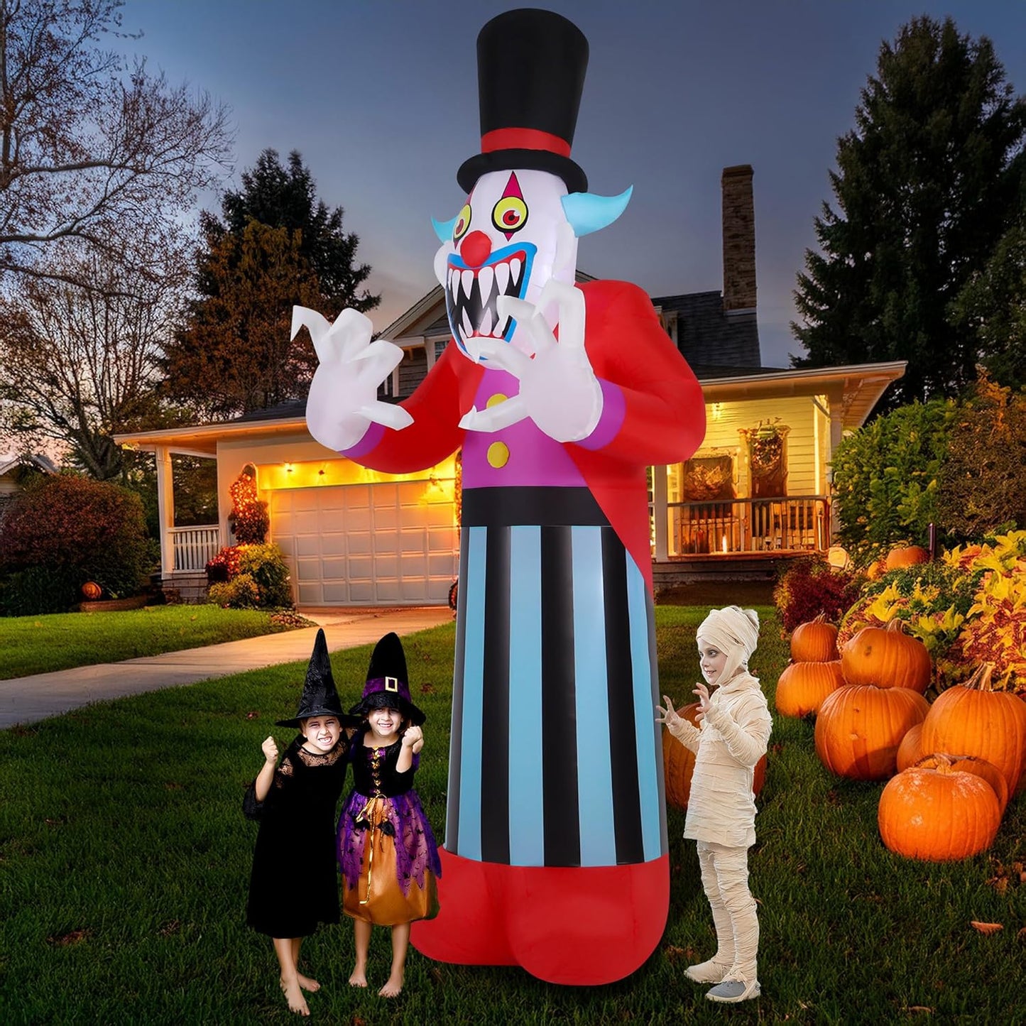10 FT Halloween Inflatables Clown Ghost Outdoor Decorations