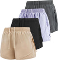 Women's Running Shorts 4-Pack with Brief Liner - Lightweight Support