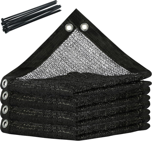 Amgo 8x10 Black Shade Cloth: 30% UV Protection, Heavy Duty Grommets