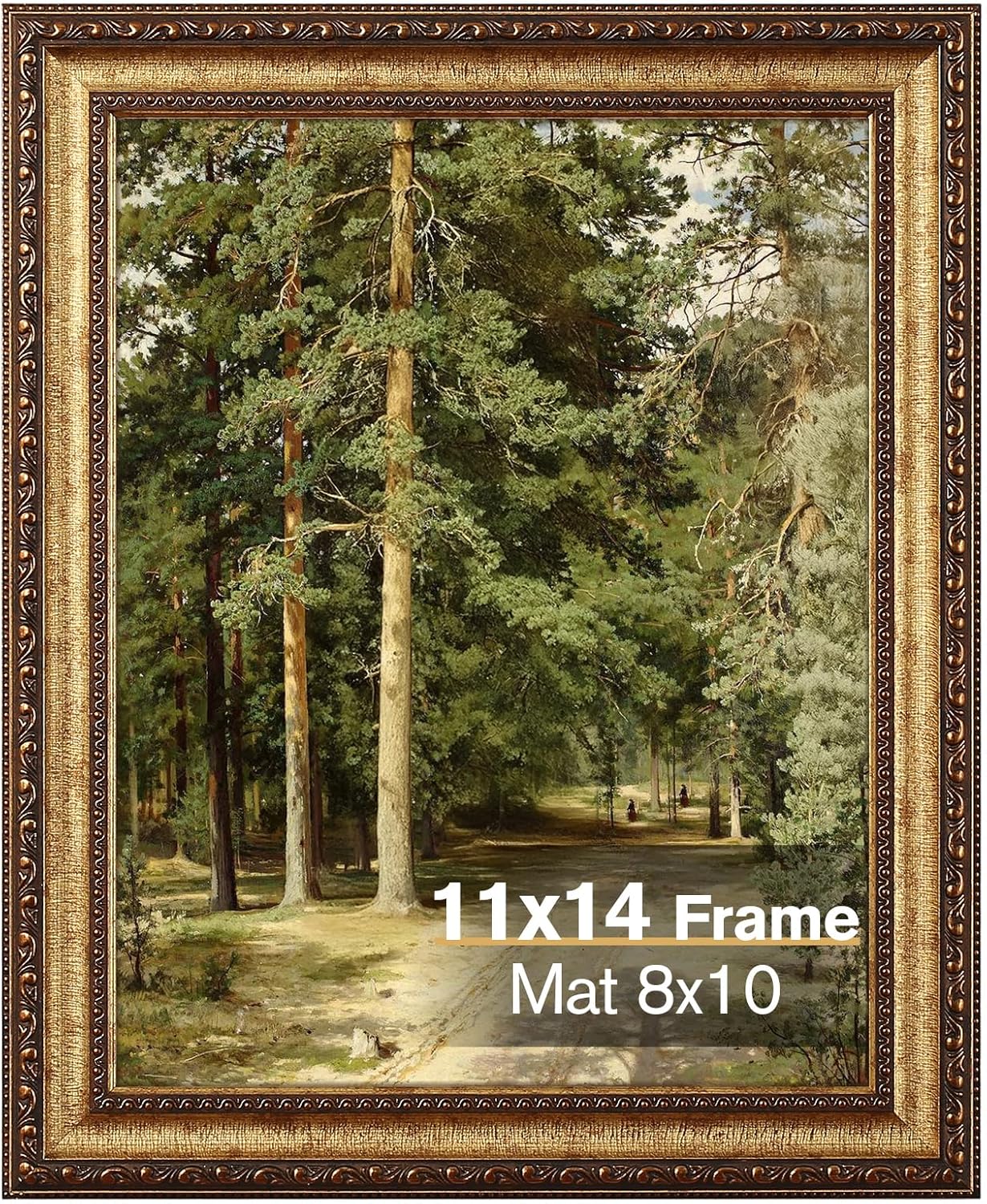 Ornate Vintage 11x14 Gold Picture Frame for Wall or Tabletop
