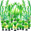 Ameliade Aquarium Artificial Green Plastic Plants 26 PCS - Lifelike