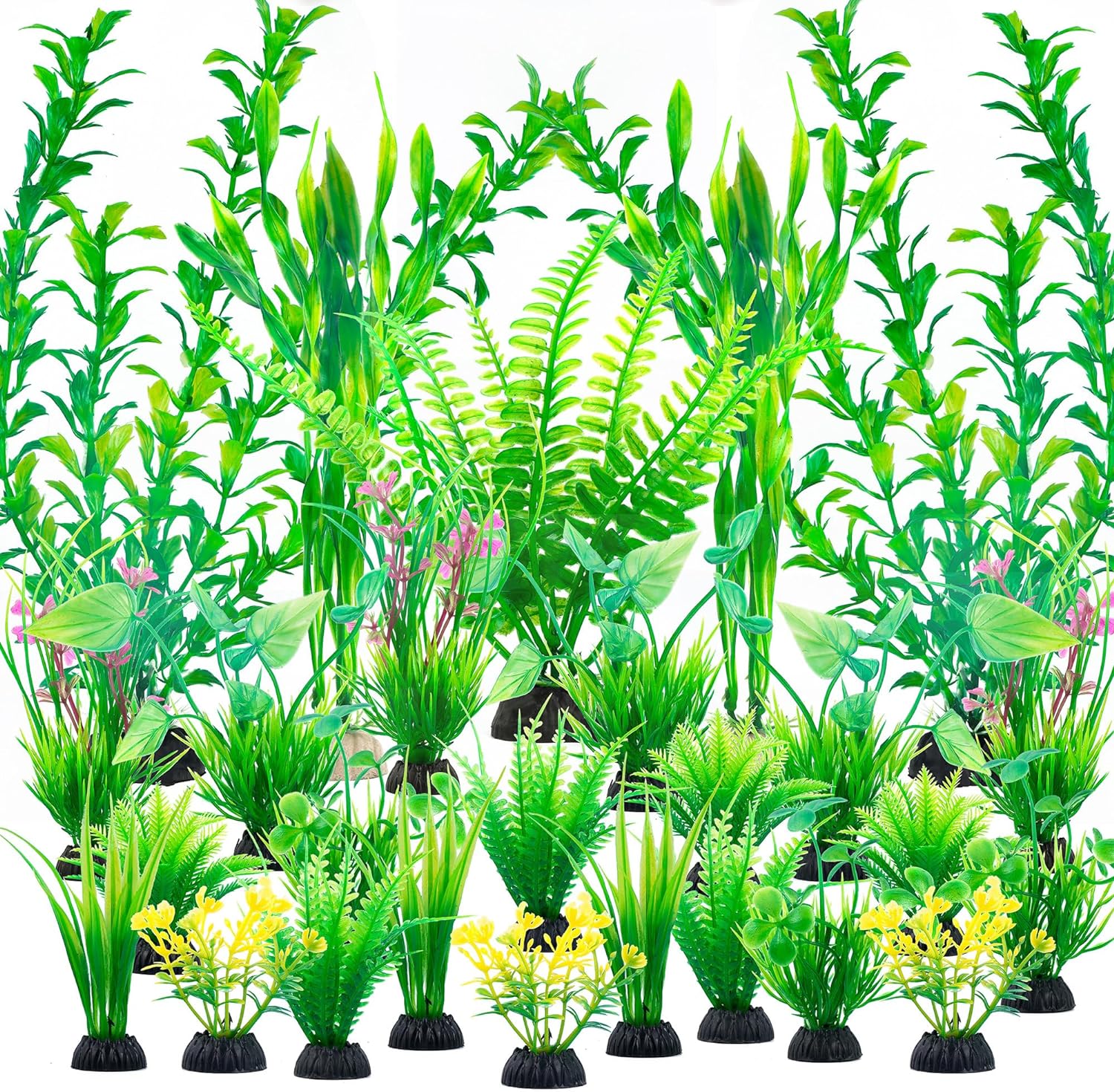 26 PCS Artificial Green Aquarium Plants - Vibrant Decor!