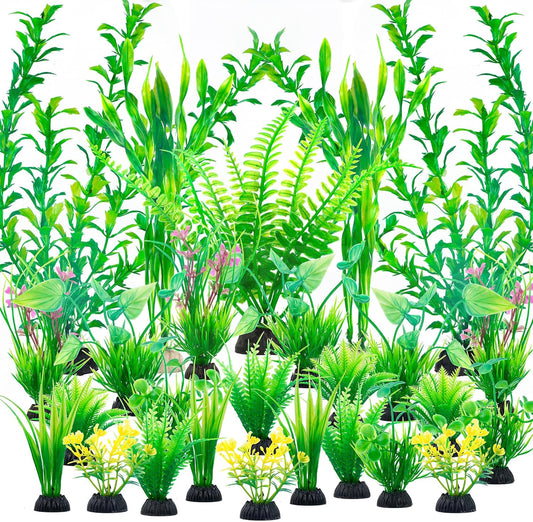 26 PCS Artificial Green Aquarium Plants - Vibrant Decor!