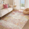 Area Rug Living Room Rugs 5x7 Washable Low Pile Neutral Abstract