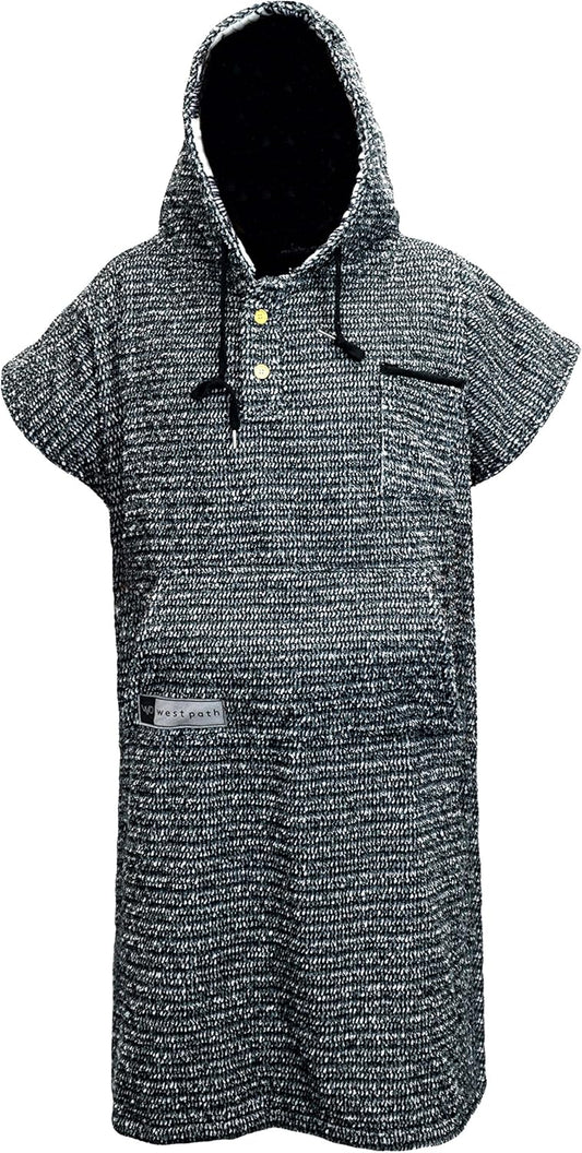 Surf Poncho Changing Robe for Adults - Charcoal Black/Indigo Blue