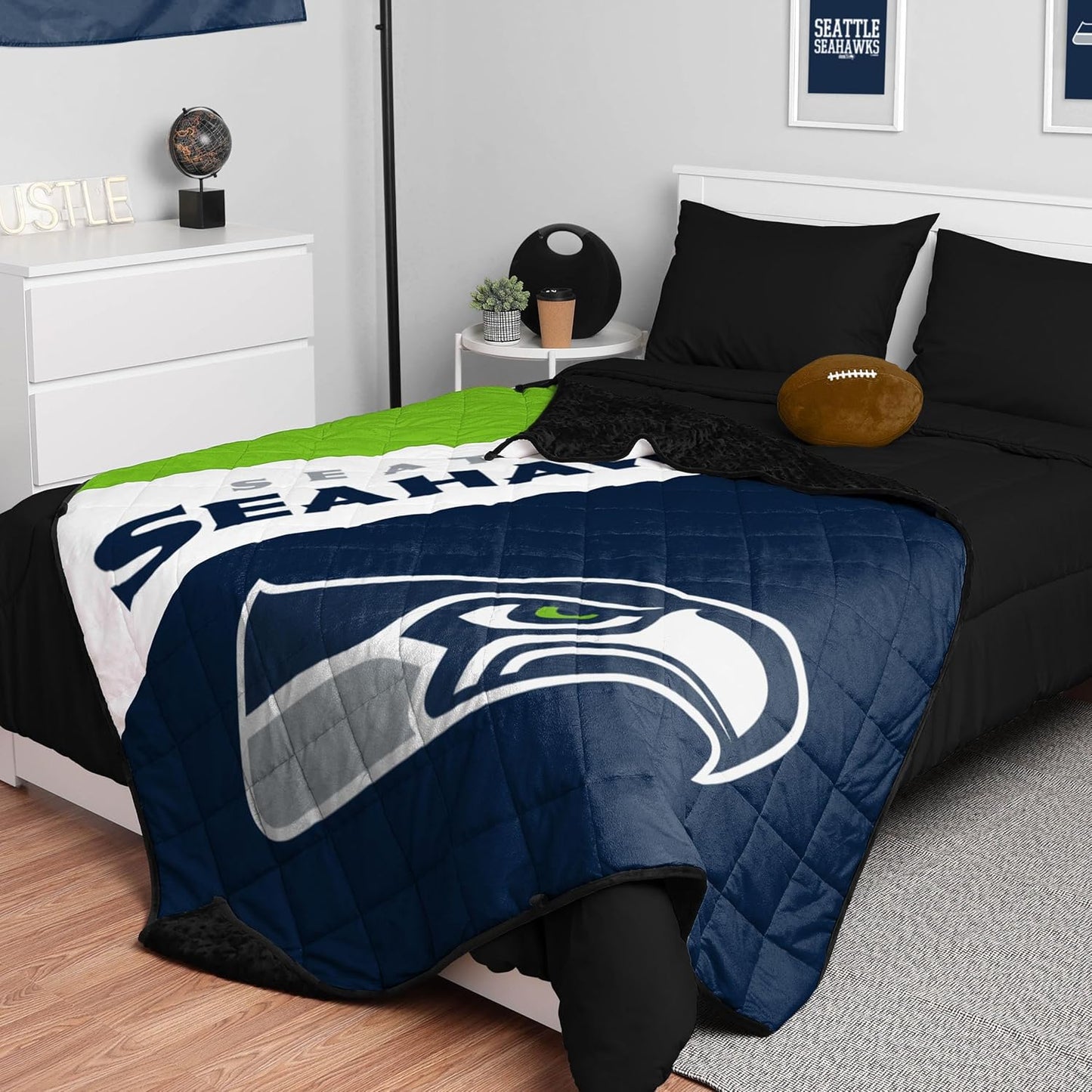FOCO NFL Team Color Wordmark Weighted Blanket for Comfort