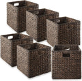 Stylish 12in x 12in Water Hyacinth Storage Baskets - Set of 6