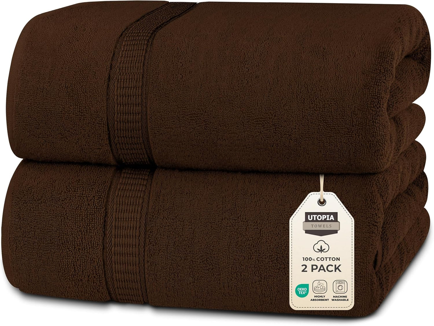 Luxurious Jumbo Bath Sheet Set of 2, 100% Cotton, 35 by 70 in