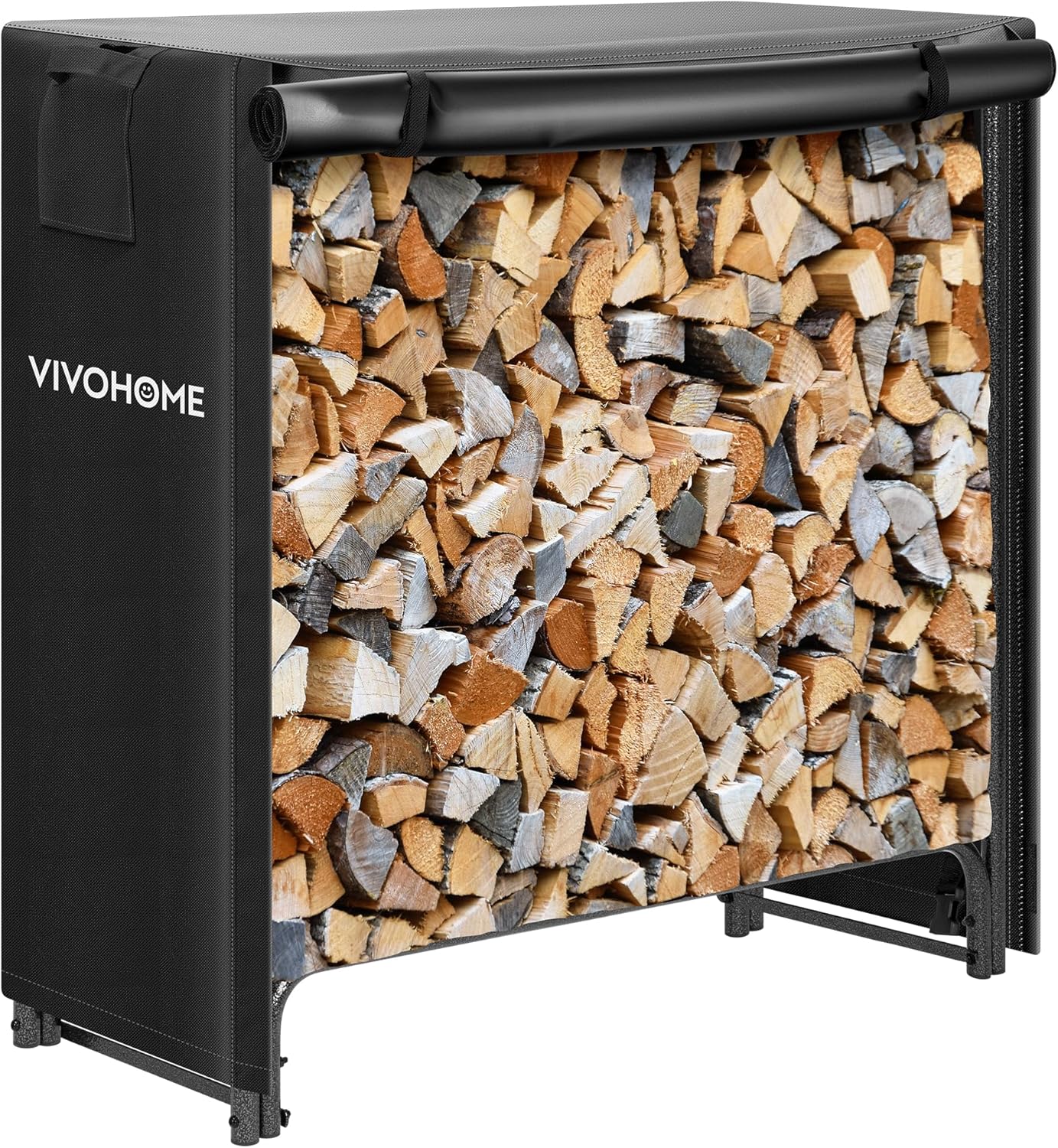 VIVOHOME 3 ft Heavy Duty Firewood Rack with Cover Set